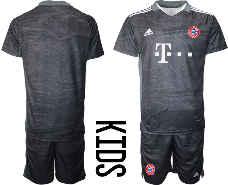 Youth 2021-2022 Club Bayern Munich black goalkeeper blank Soccer Jersey->youth soccer jersey->Youth Jersey